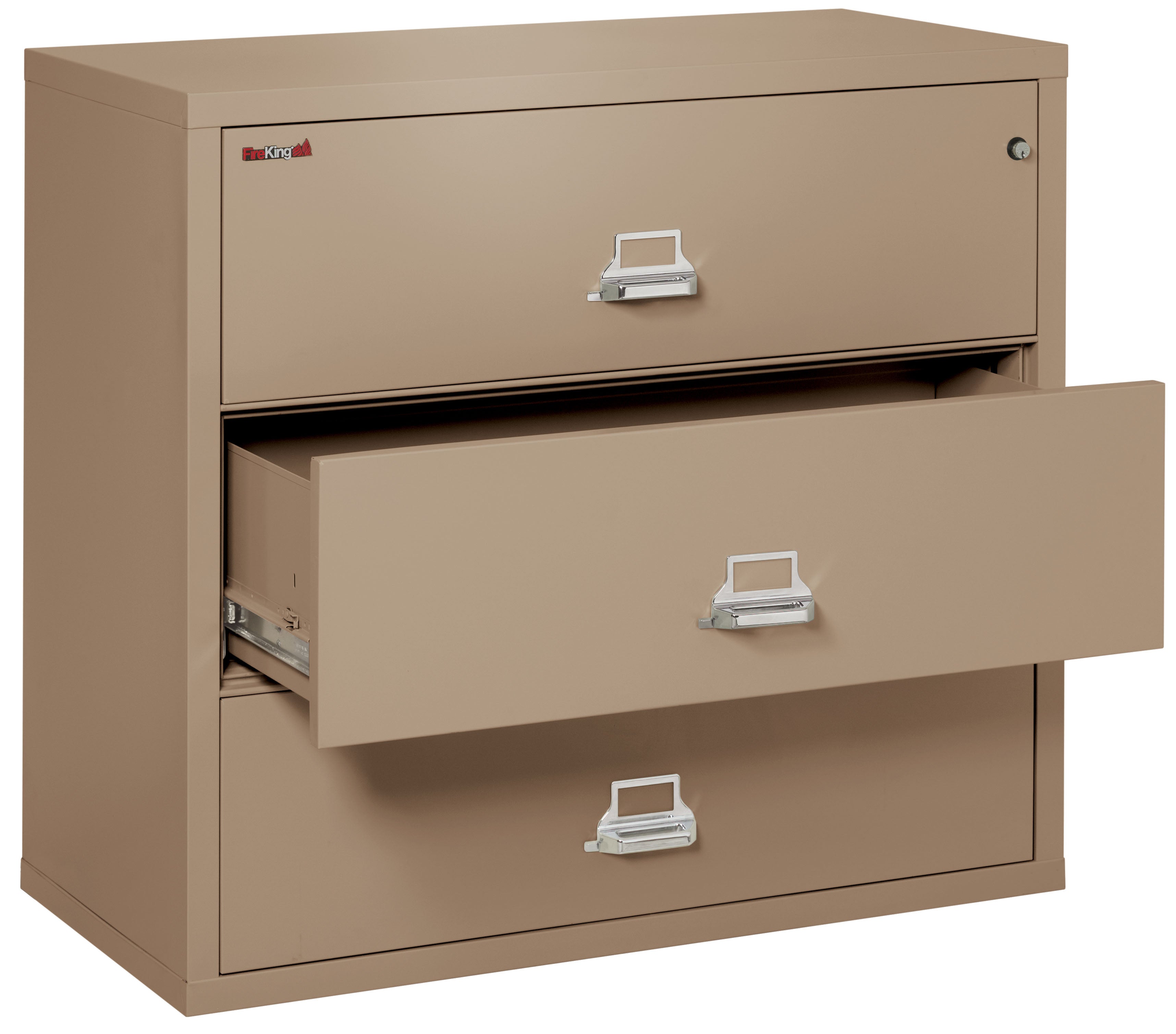 Fire Resistant File Cabinet - 3 Drawer Lateral 44" wide (Taupe)