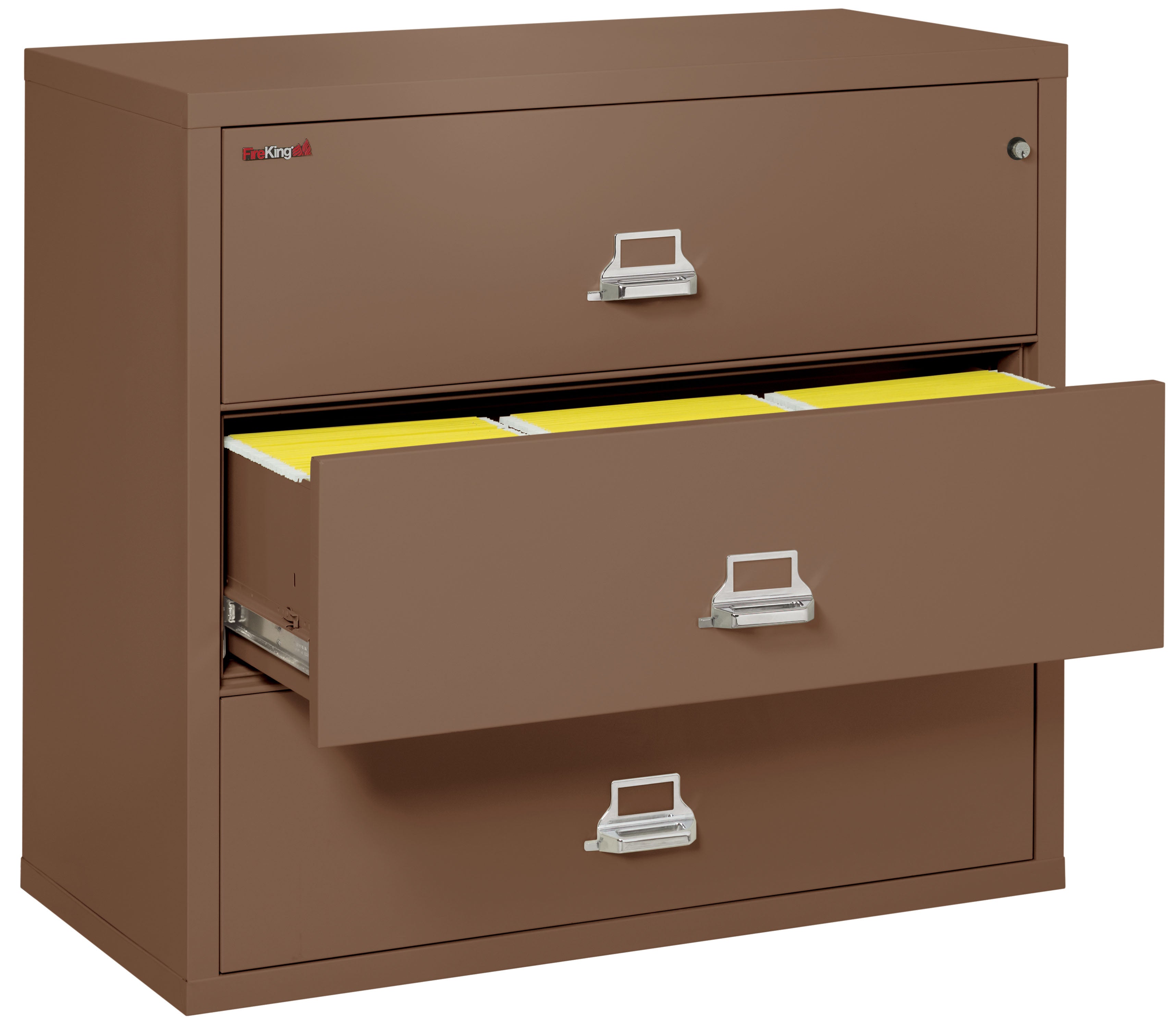 Fire Resistant File Cabinet - 3 Drawer Lateral 44" wide (Tan)