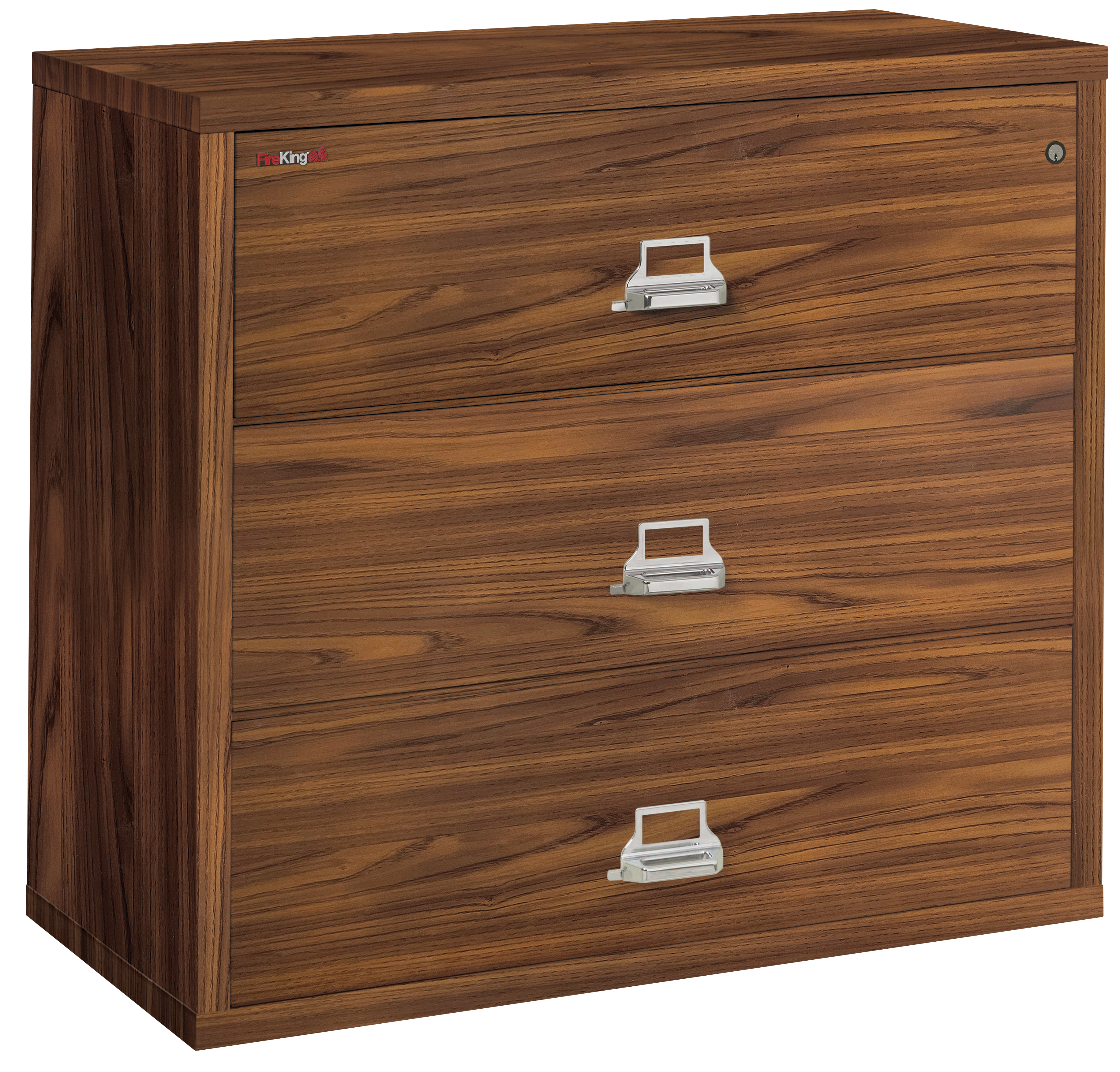 Fire Resistant File Cabinet - 3 Drawer Lateral 44" wide (Light Chestnut)