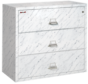 Fire Resistant File Cabinet - 3 Drawer Lateral 44" wide (Calcutta Marble)