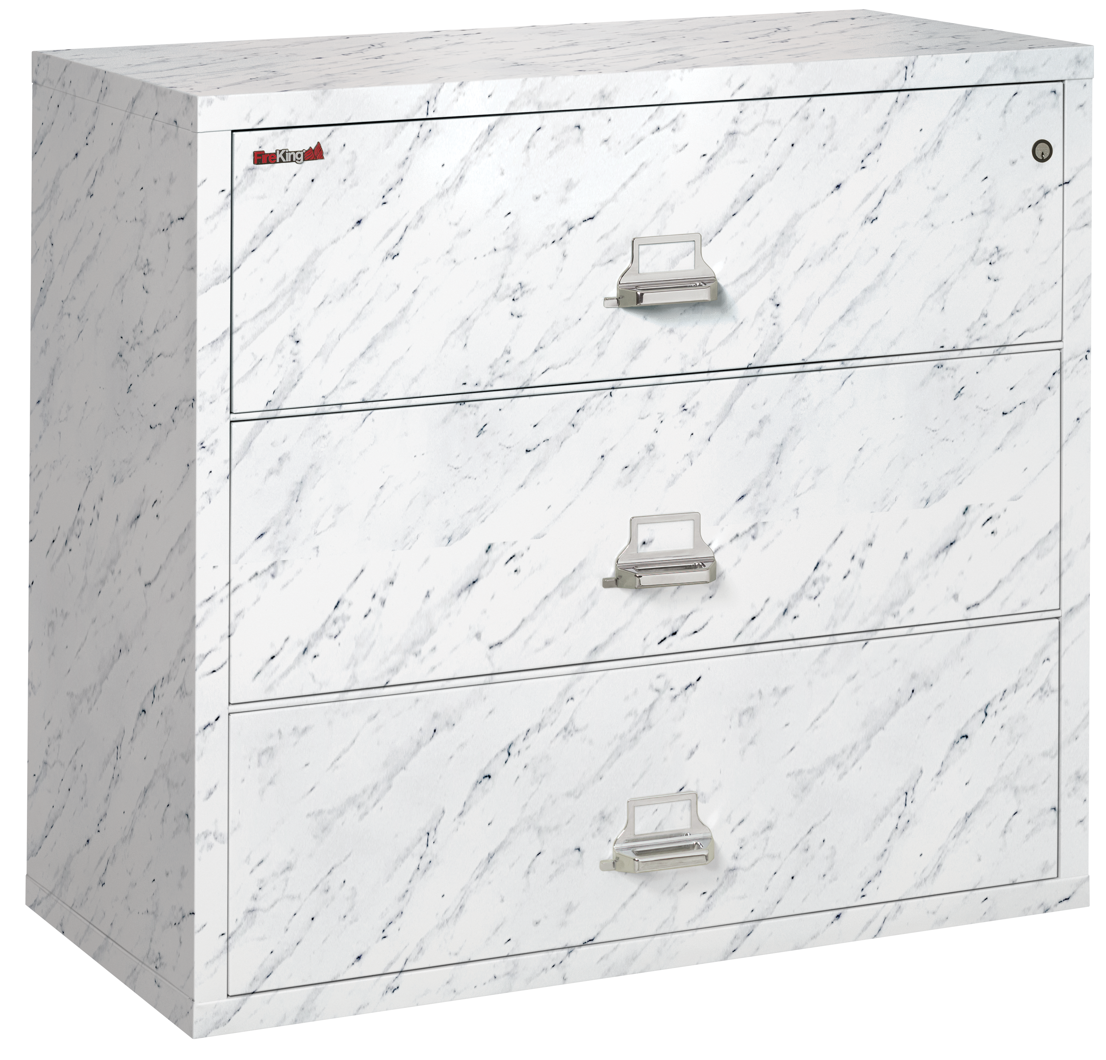 Fire Resistant File Cabinet - 3 Drawer Lateral 44" wide (Calcutta Marble)
