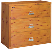 Fire Resistant File Cabinet - 3 Drawer Lateral 44" wide (Knotty Pine)