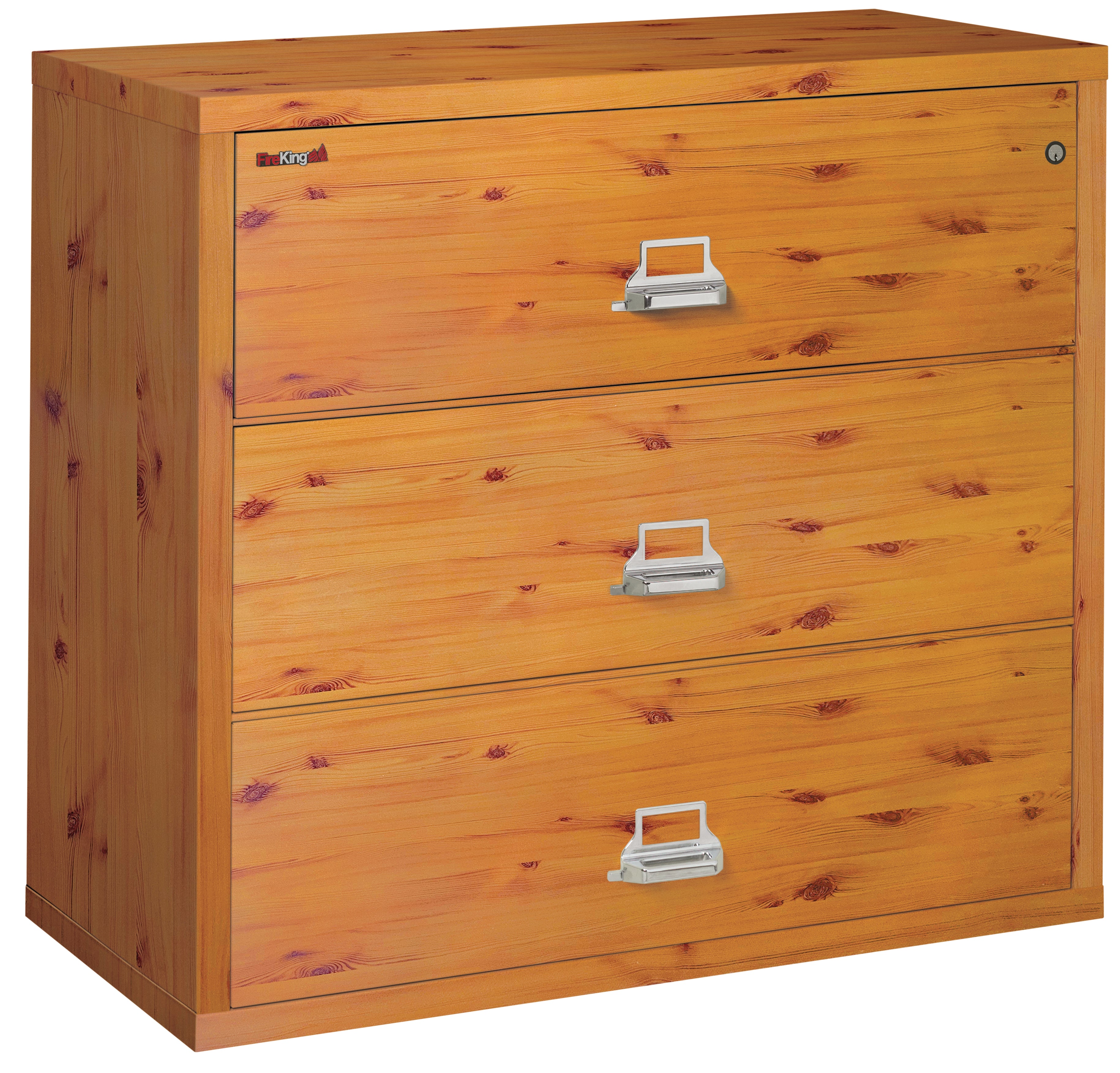 Fire Resistant File Cabinet - 3 Drawer Lateral 44" wide (Knotty Pine)