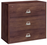 Fire Resistant File Cabinet - 3 Drawer Lateral 44" wide (Light Walnut)
