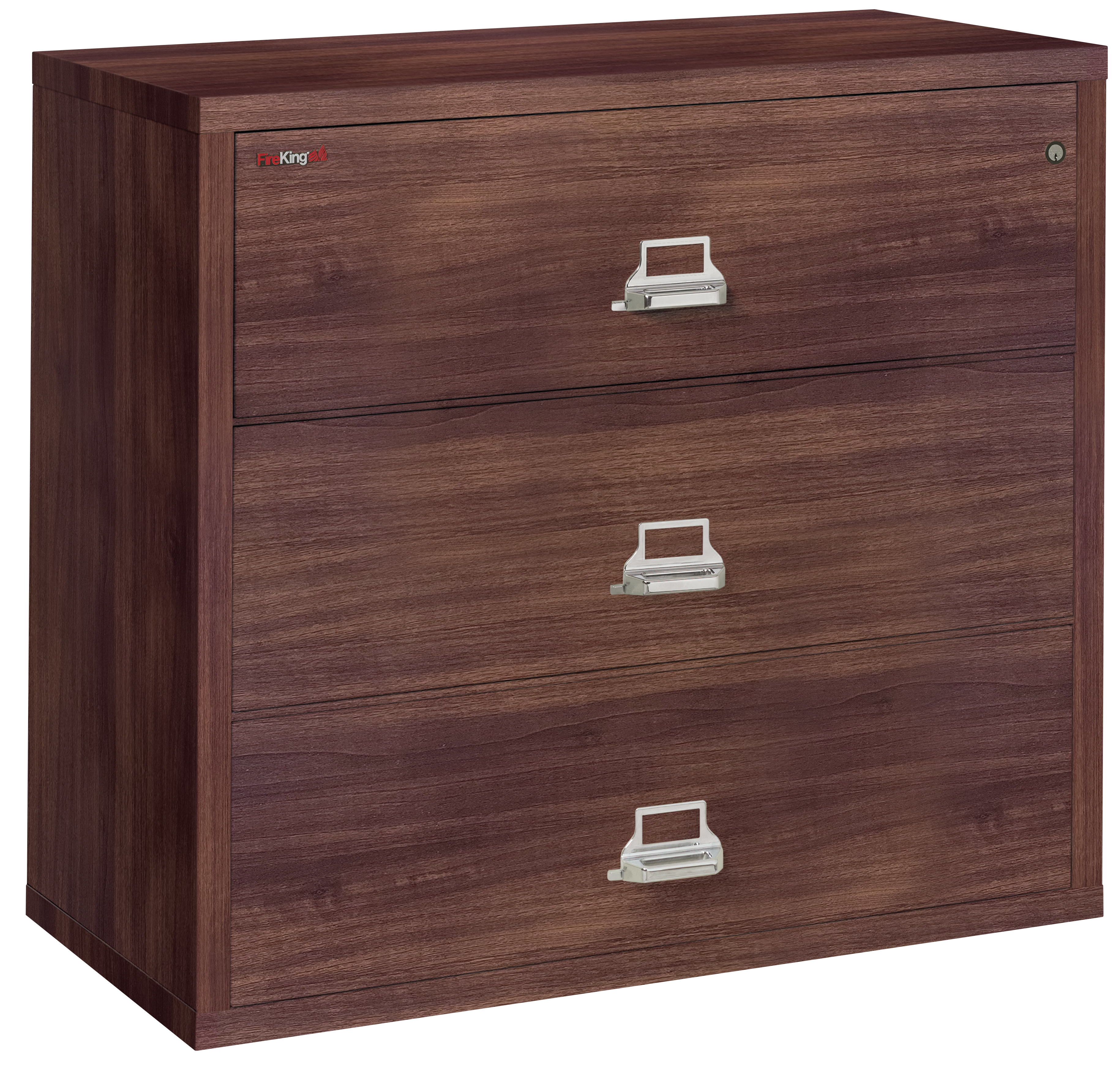 Fire Resistant File Cabinet - 3 Drawer Lateral 44" wide (Light Walnut)