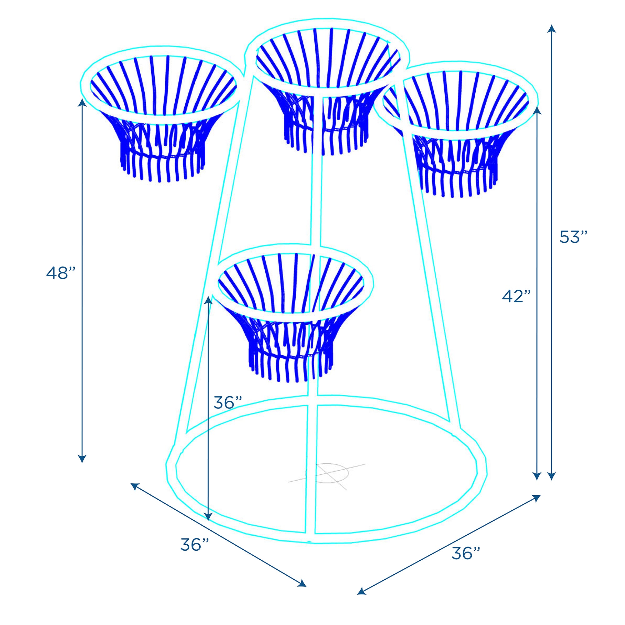4-Ring Basketball Stand with Storage Bag