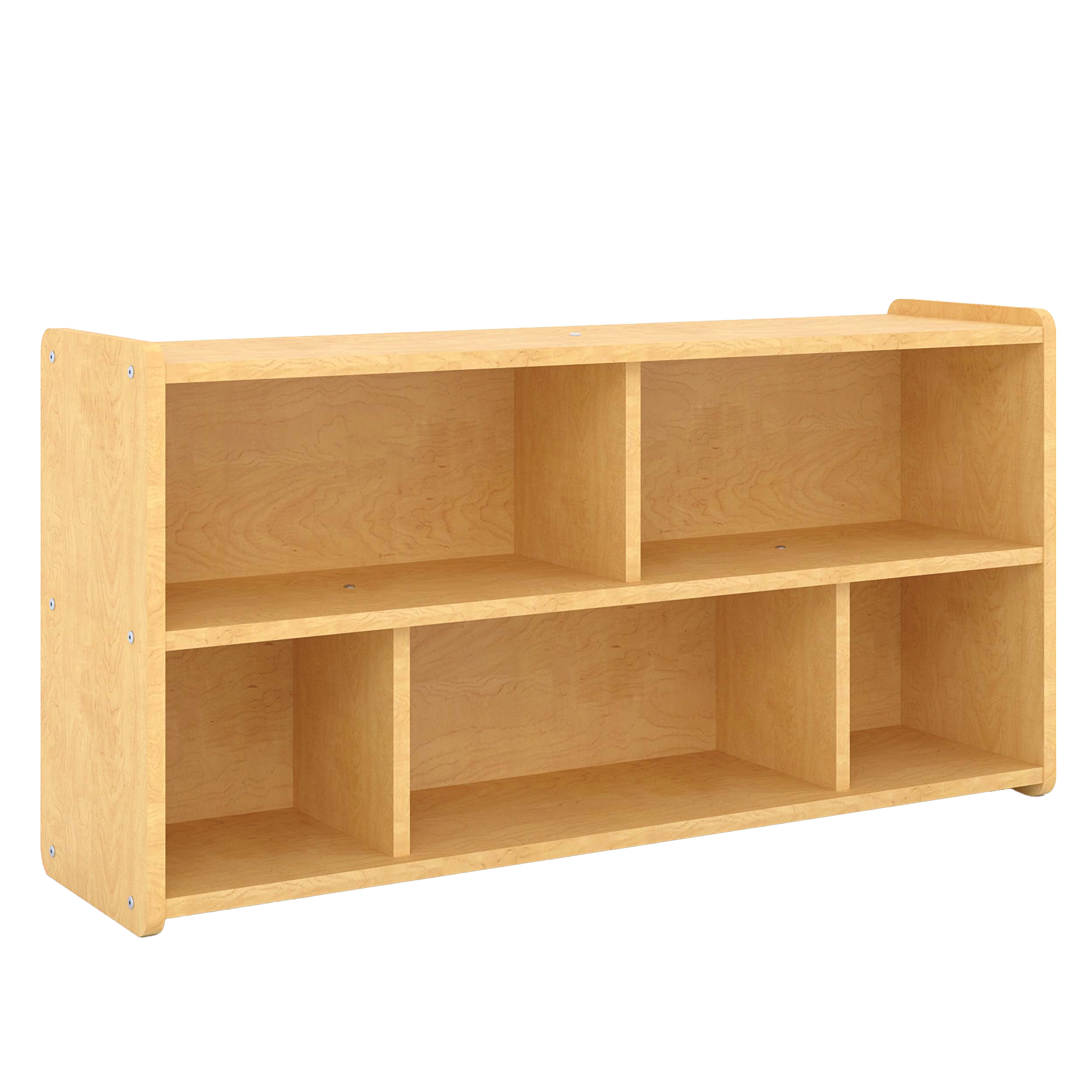 Toddler Compartment Storage, Assembled, Maple/Maple, 16"H x 50"W x 27"D