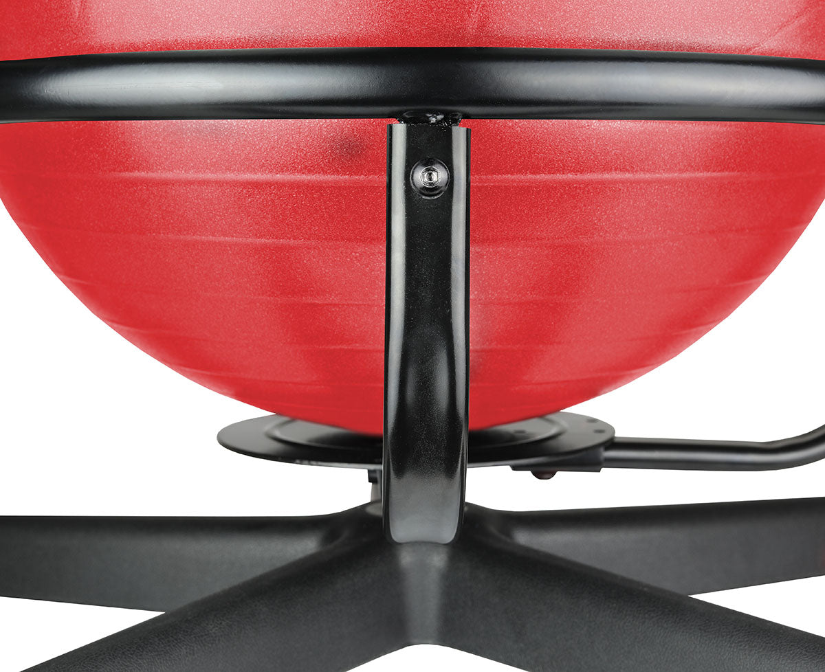CanDo Ball Chair - Metal - Mobile - with Back - no Arms - with 22" Red Ball
