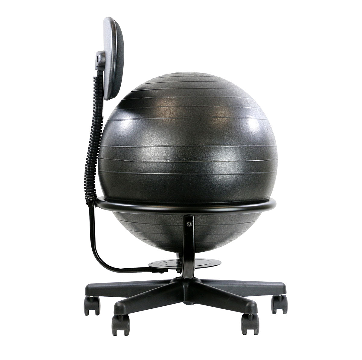 CanDo Ball Chair - Metal - Mobile - with Back - no Arms - with 22" Black Ball