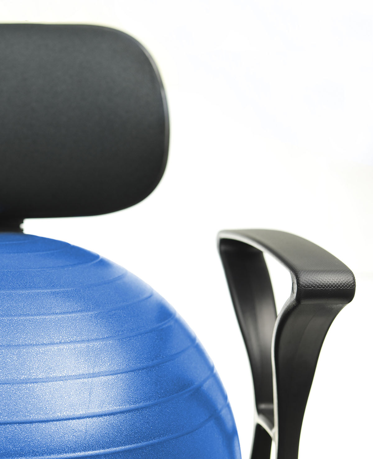CanDo Ball Chair - Metal - Mobile - with Back - with Arms - with 22" Blue Ball