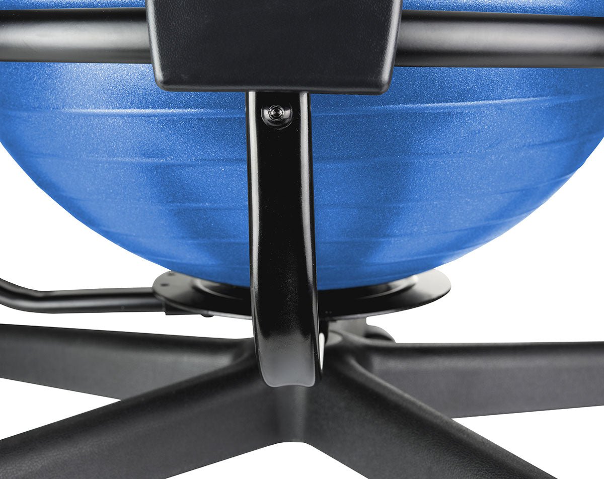 CanDo Ball Chair - Metal - Mobile - with Back - with Arms - with 22" Blue Ball