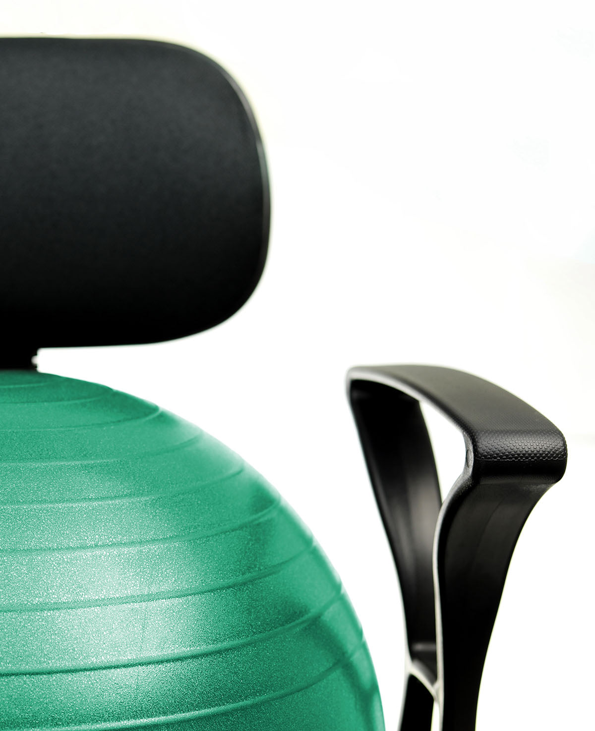CanDo Ball Chair - Metal - Mobile - with Back - with Arms - with 22" Green Ball