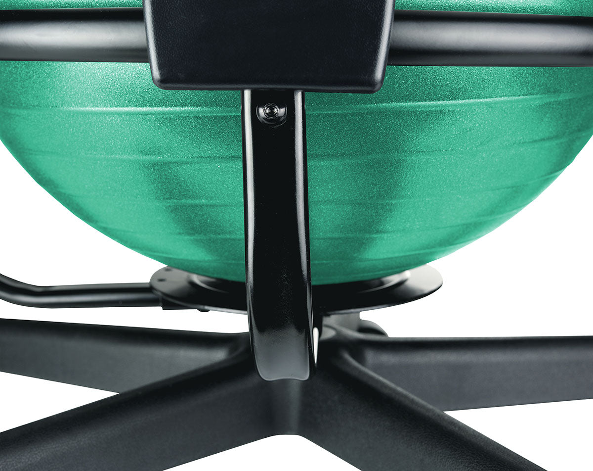 CanDo Ball Chair - Metal - Mobile - with Back - with Arms - with 22" Green Ball