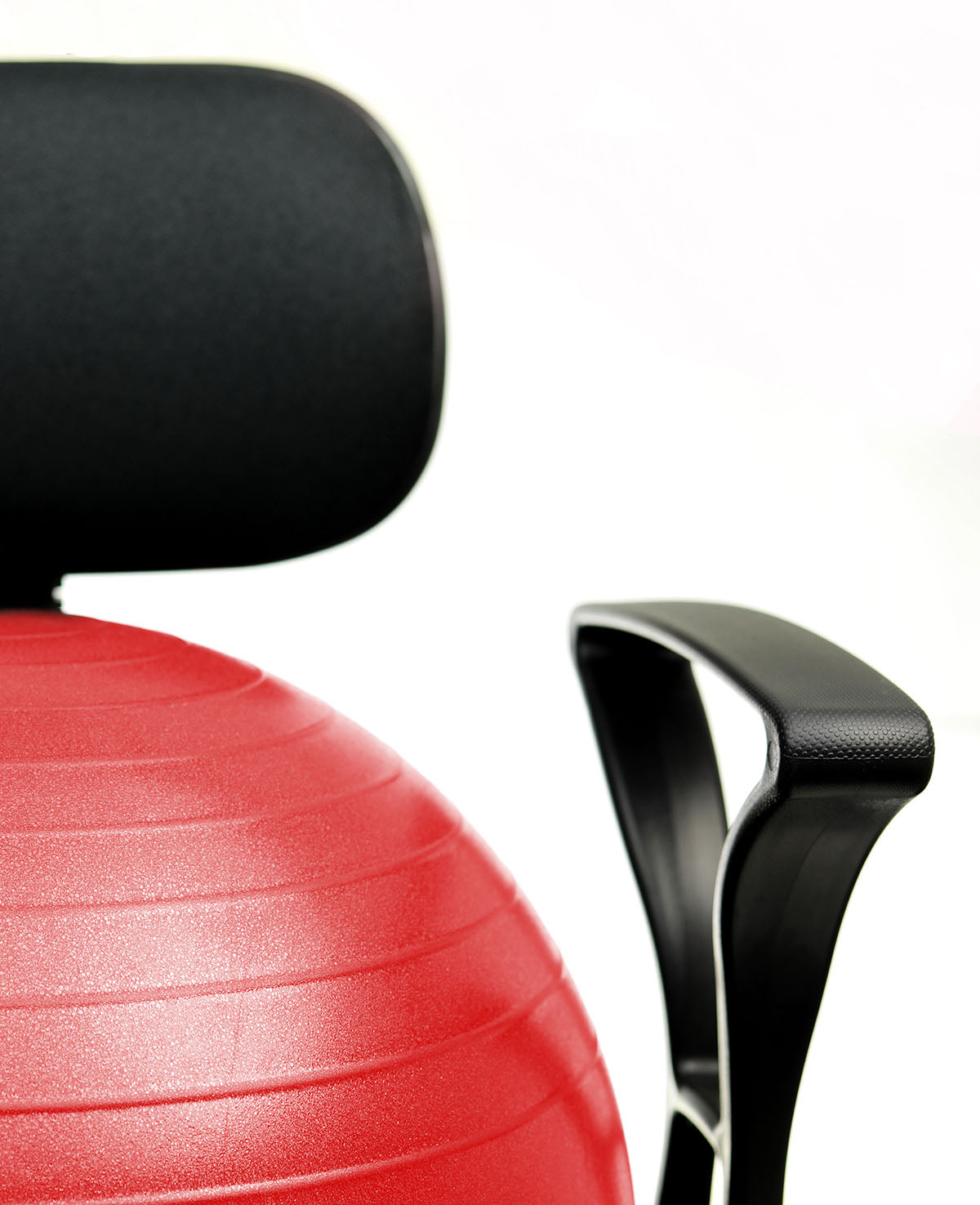 CanDo Ball Chair - Metal - Mobile - with Back - with Arms - with 22" Red Ball