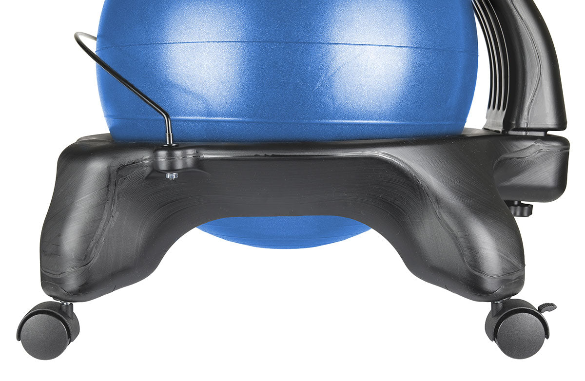 CanDo Ball Chair - Plastic - Mobile - with Back - Adult Size - with 22" Blue Ball