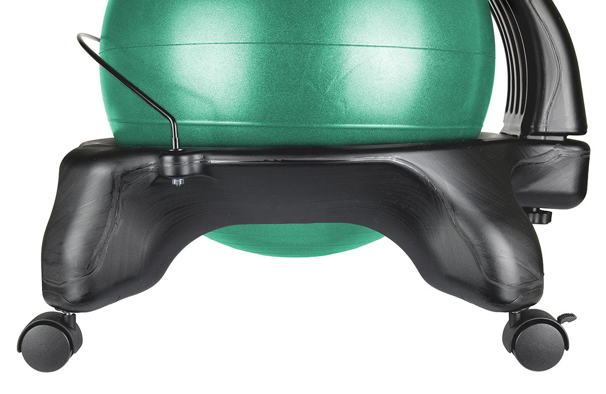CanDo Ball Chair - Plastic - Mobile - with Back - Adult Size - with 22" Green Ball