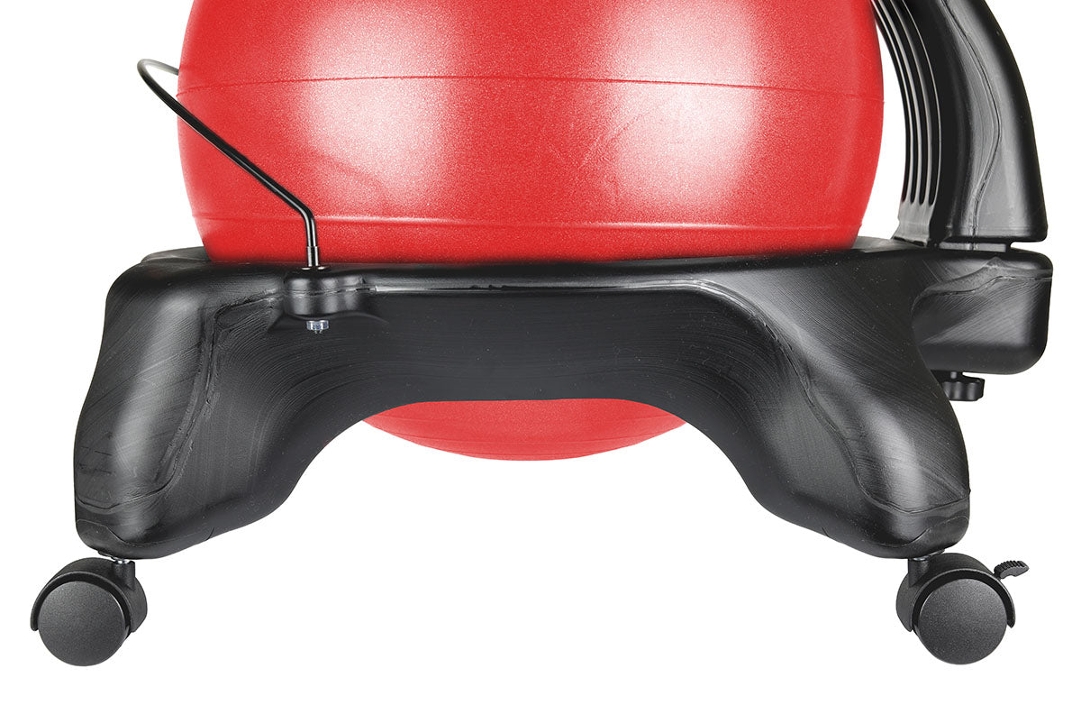 CanDo Ball Chair - Plastic - Mobile - with Back - Adult Size - with 22" Red Ball