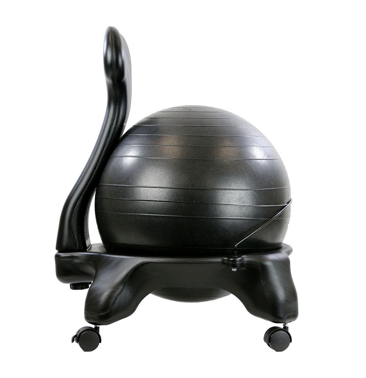 CanDo Ball Chair - Plastic - Mobile - with Back - Adult Size - with 22" Black Ball