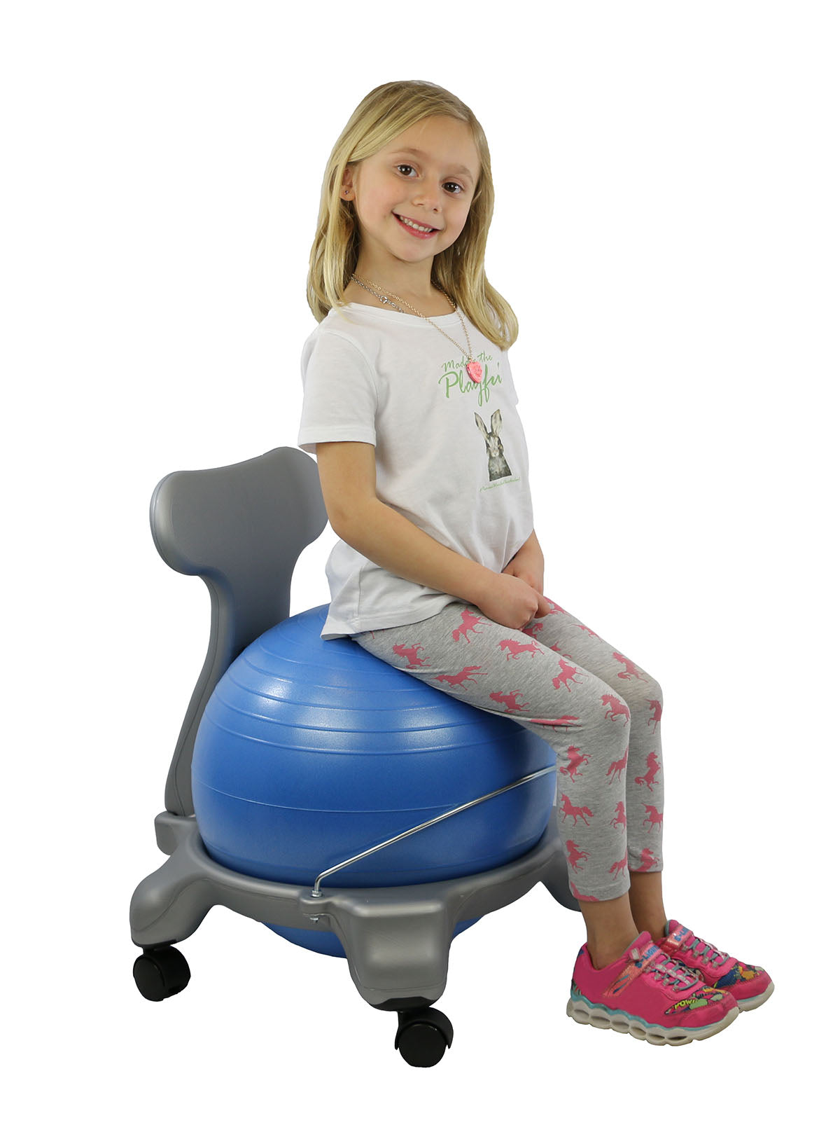 CanDo Ball Chair - Plastic - Mobile - with Back - Child Size - with 15" Ball