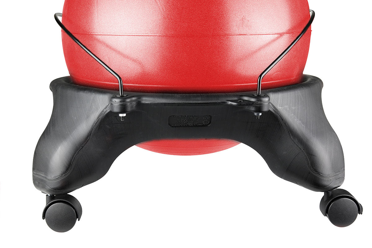 CanDo Ball Stool - Plastic - Mobile - No Back - Adult Size - with 22" Red Ball