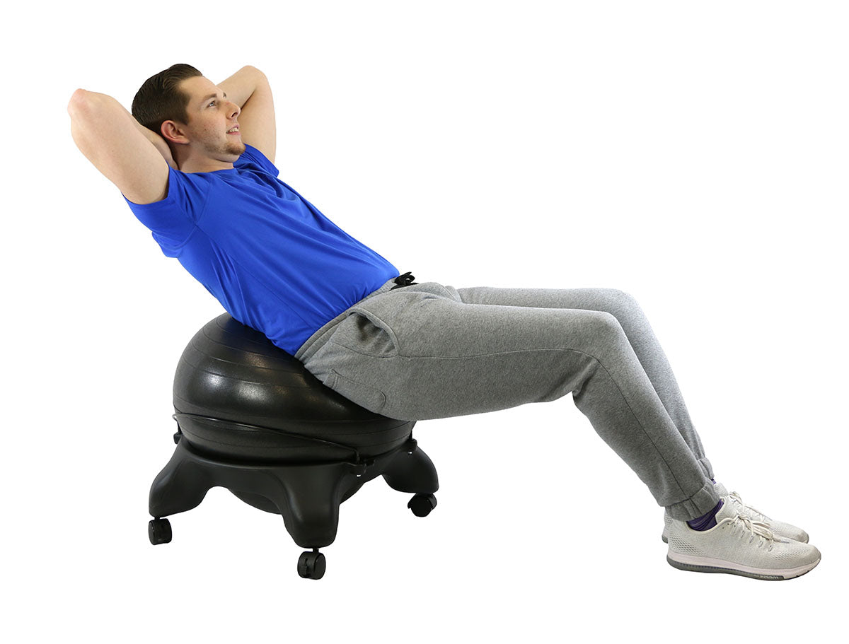 CanDo Ball Stool - Plastic - Mobile - No Back - Adult Size - with 22" Black Ball