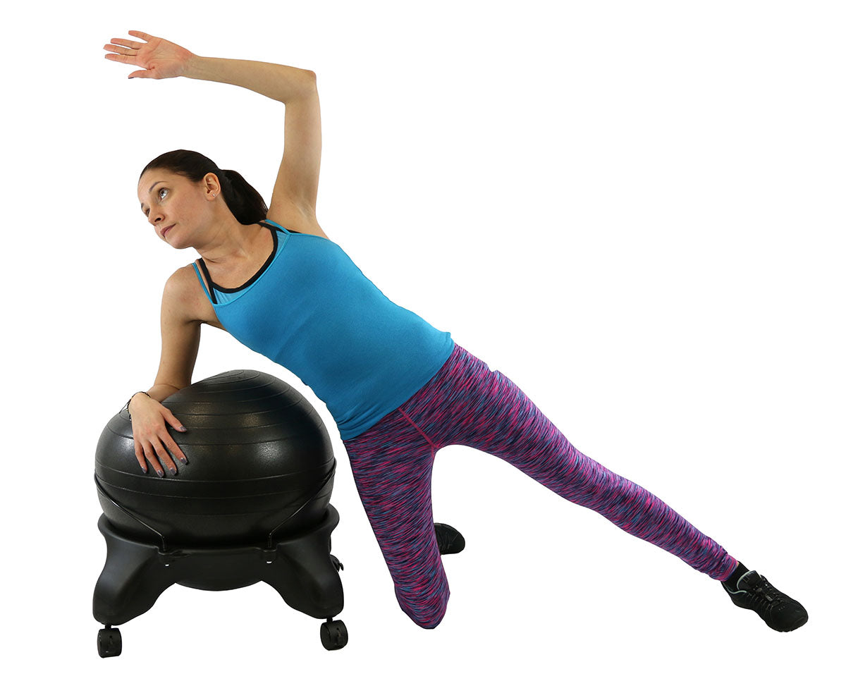 CanDo Ball Stool - Plastic - Mobile - No Back - Adult Size - with 22" Black Ball