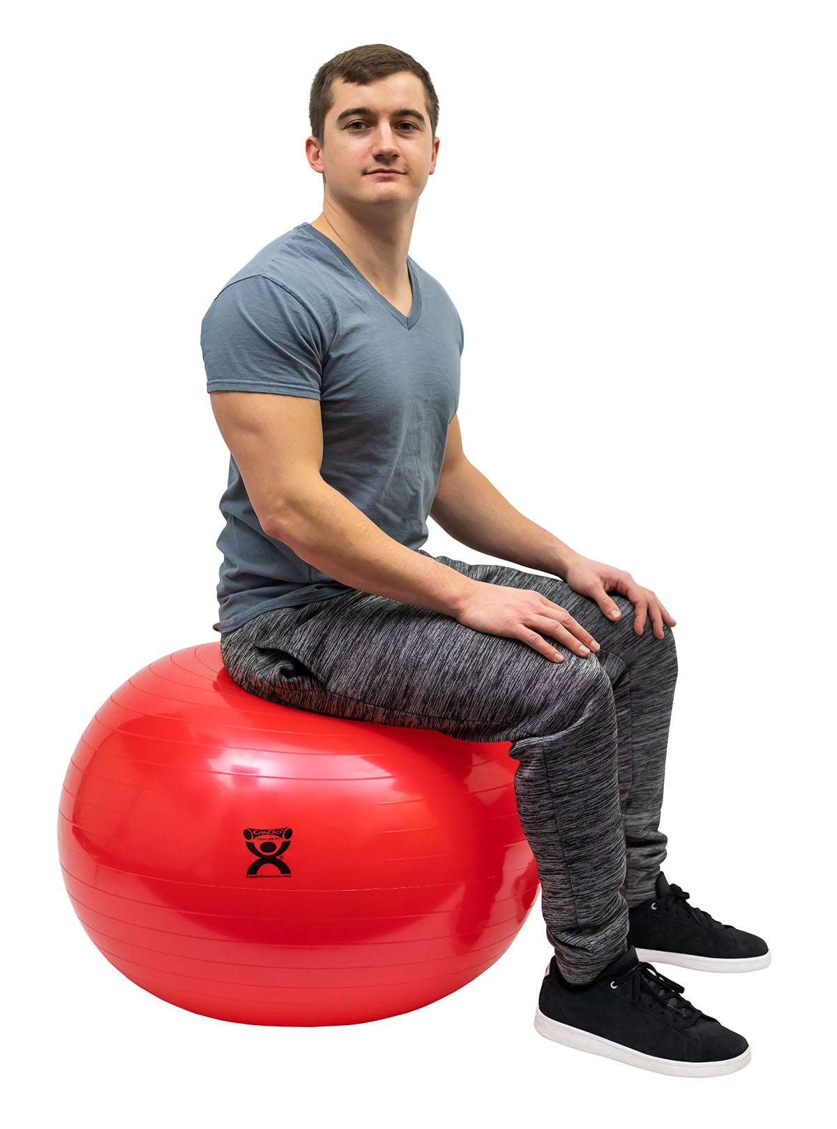 CanDo Inflatable Exercise Ball - Red - 30" (75 cm)