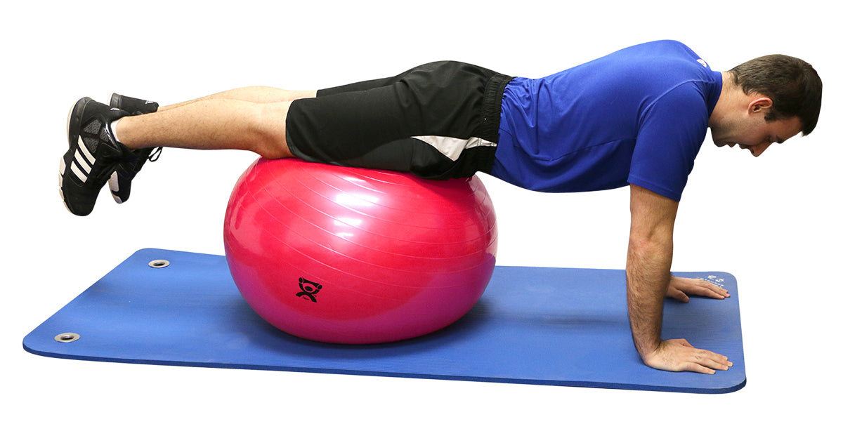 CanDo Inflatable Exercise Ball - Red - 30" (75 cm)