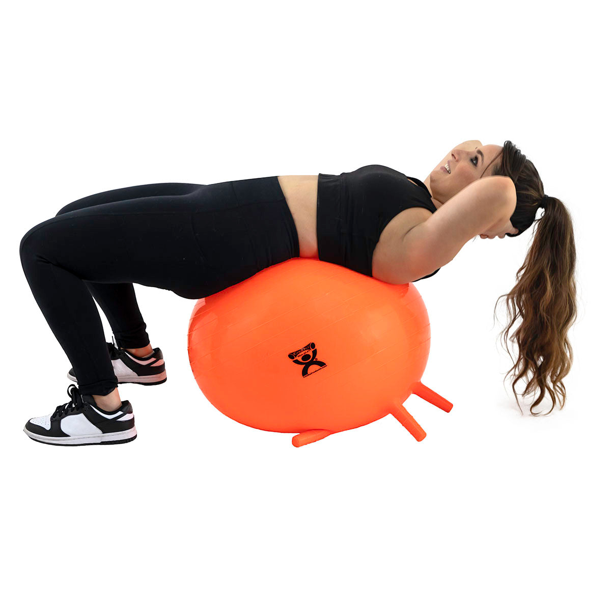 CanDo Inflatable Exercise Ball - with Stability Feet - Orange - 22" (55 cm)