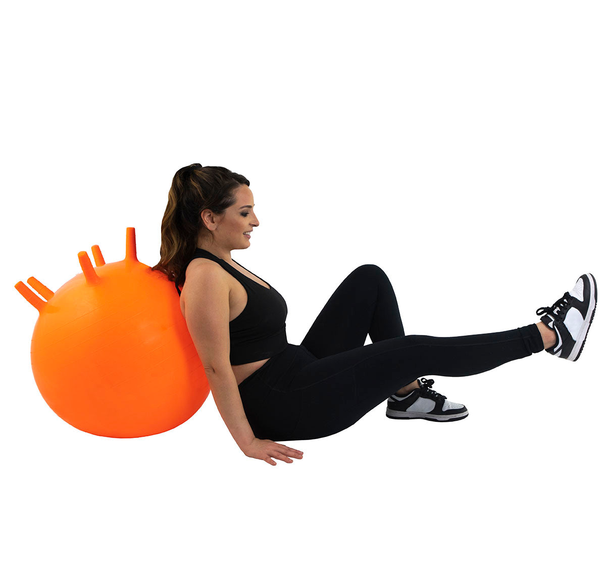 CanDo Inflatable Exercise Ball - with Stability Feet - Orange - 22" (55 cm)