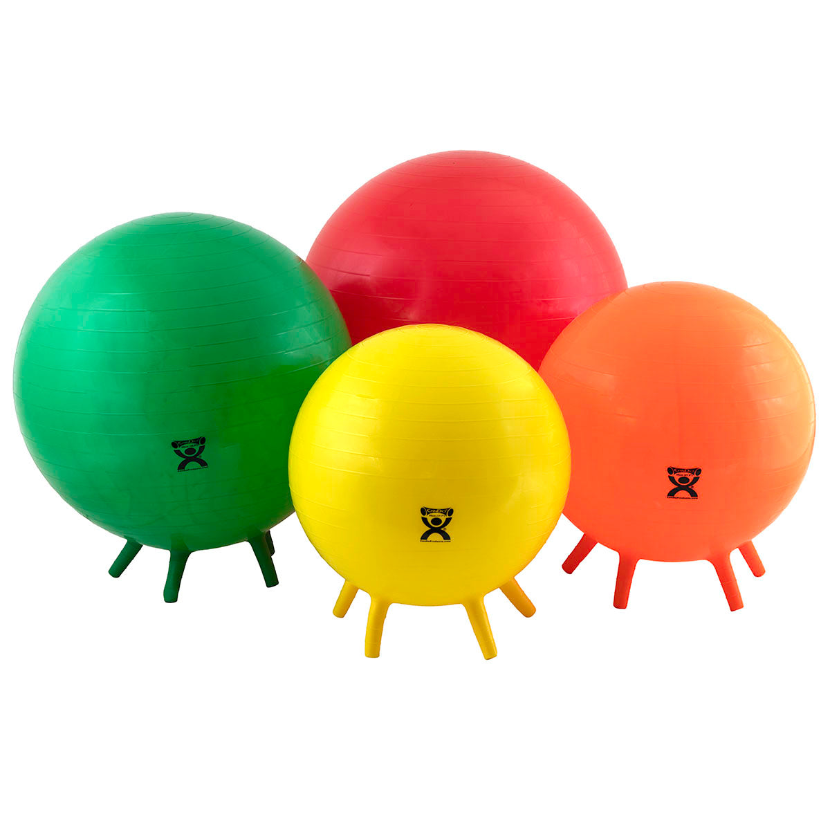 CanDo Inflatable Exercise Ball - with Stability Feet - Green - 26" (65 cm)