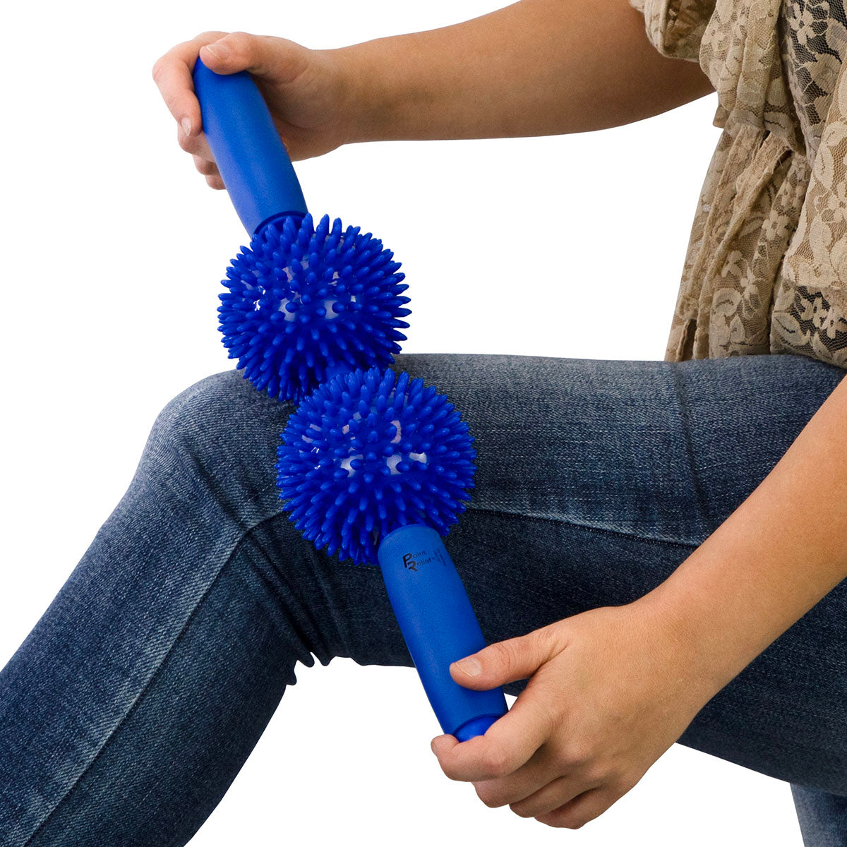 Point Relief Massage Bar - 9 x 43cm - 2 balls - Blue