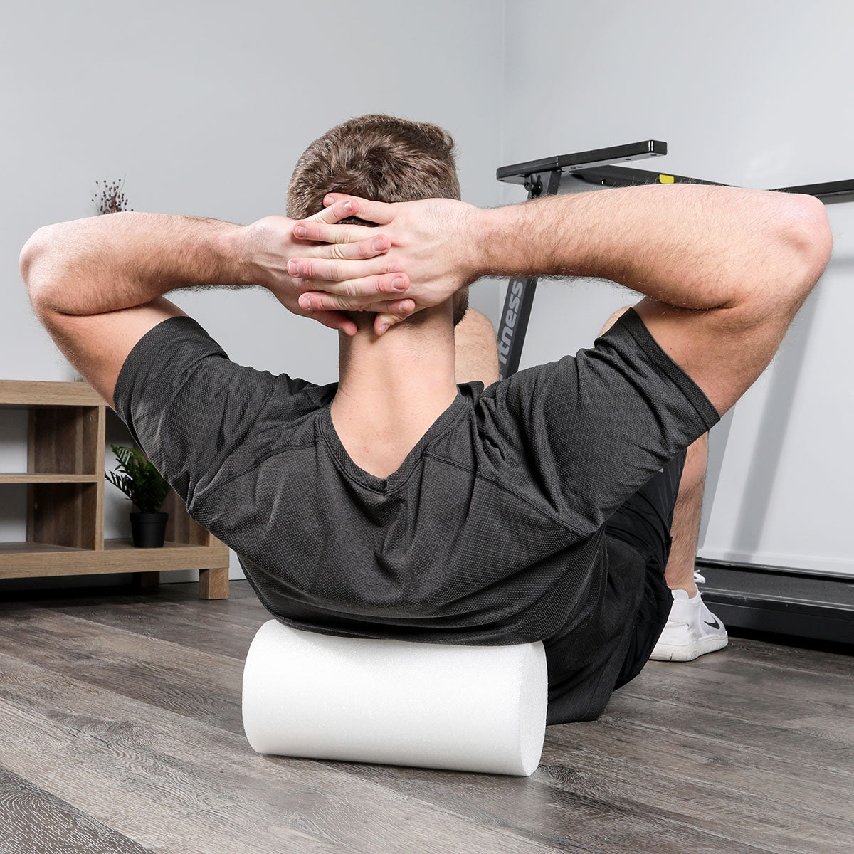 CanDo Foam Roller - White PE foam - 6" x 18" - Round