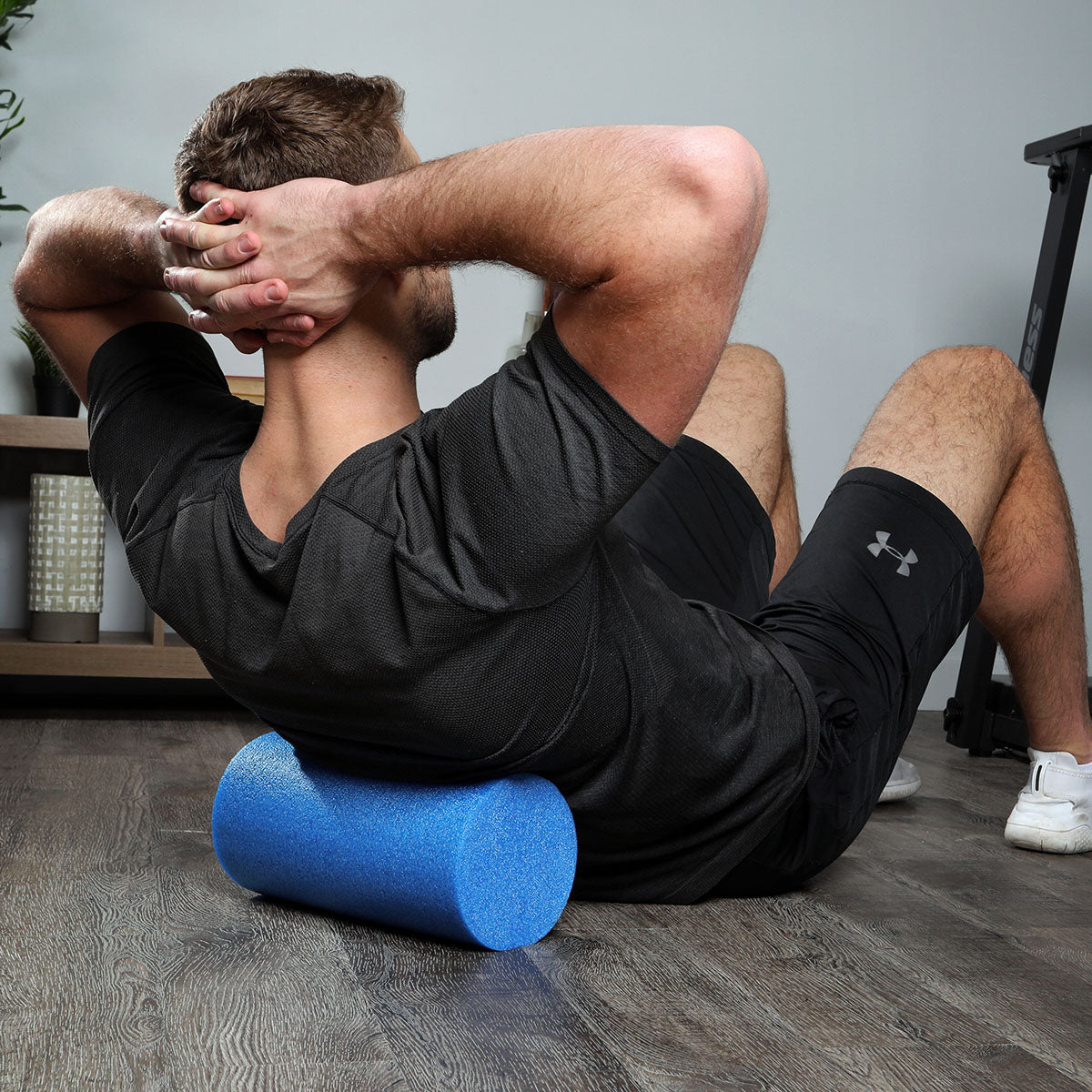 CanDo Foam Roller - Blue PE foam - 6" x 12" - Round