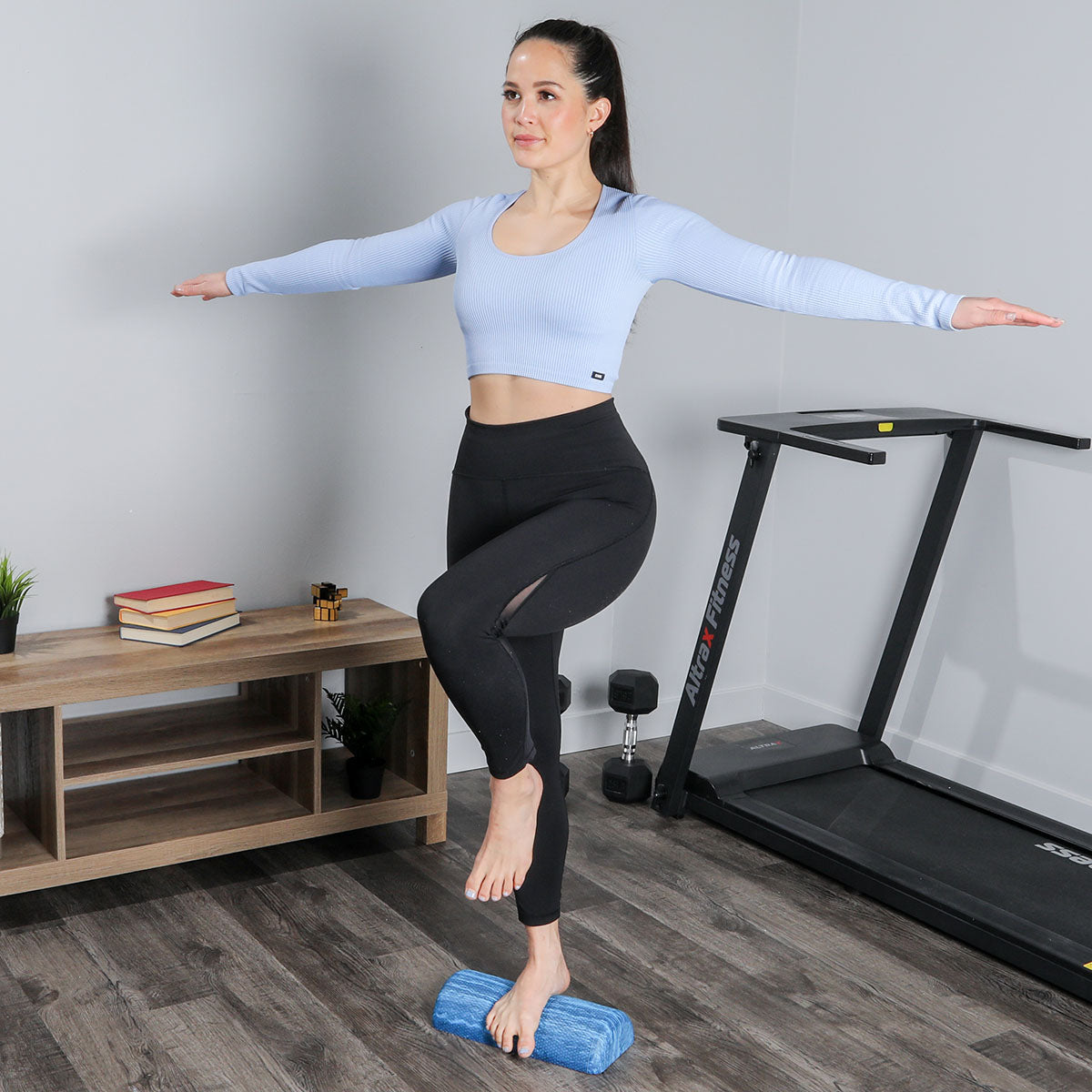 CanDo Foam Roller - Blue EVA Foam - Extra Firm - 6" x 12" - Half-Round