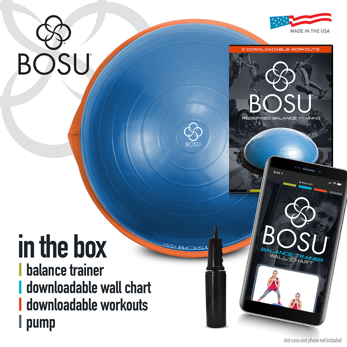 BOSU BYOB Home Balance Trainer, Blue Bladder/Orange Rim