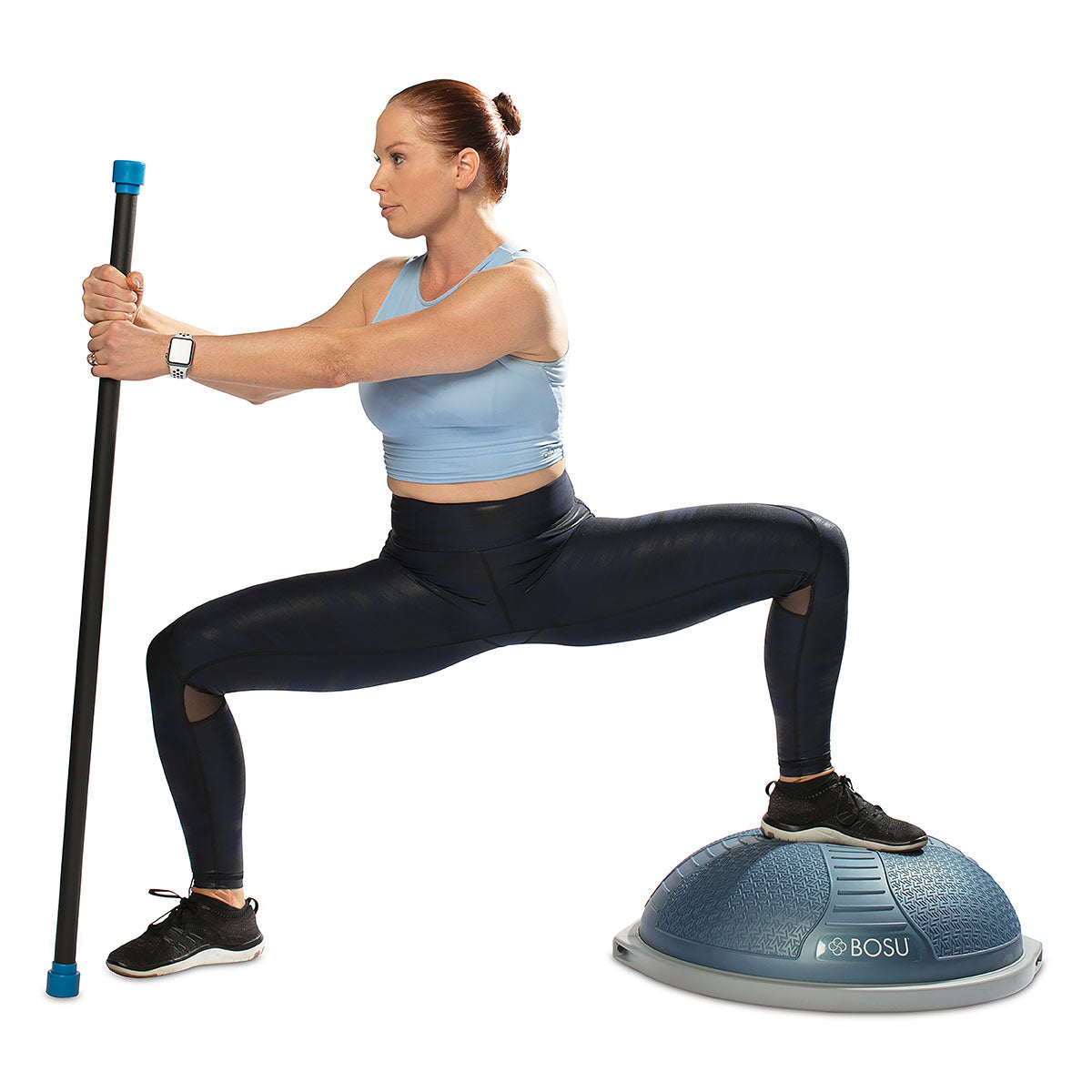 BOSU Weighted Bar, Black Bar with Blue End Caps, 4 kg (8.8 lbs.)