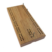7 Inch Travel Cribbage Board - Made of Solid Hardwood , 2 Players
