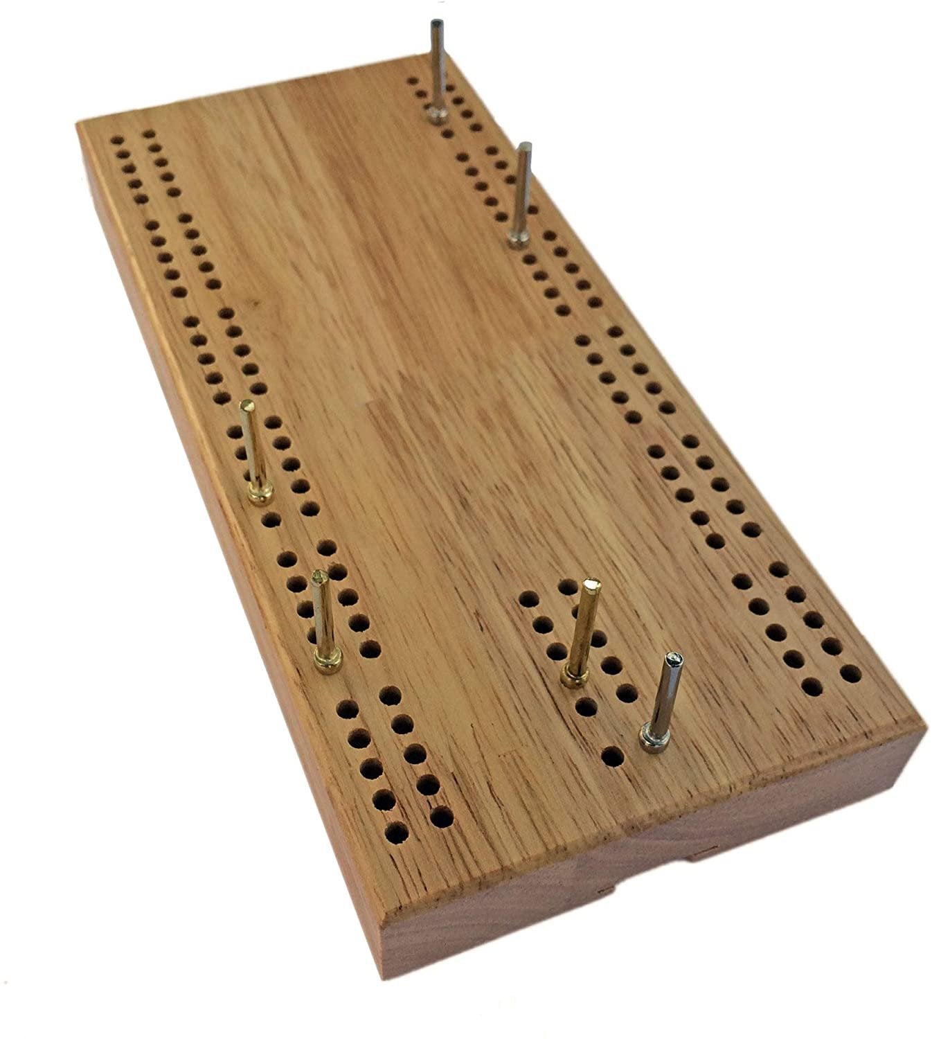 7 Inch Travel Cribbage Set - Solid Hardwood Board with Cards and Bag