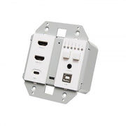 Dual 4K HDMI® HDBaseT + USB-C®, 3.5mm, and USB-B over Cat Extender Dual Gang Wall Plate Transmitter - 4K 60Hz