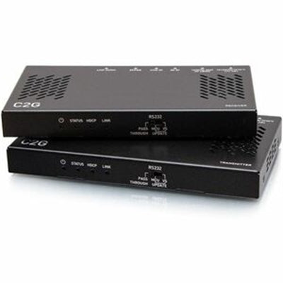C2G HDMI HDBaseT + RS232 and IR Over Cat Extender Box Transmitter to Box Receiver (18Gbps)  4K 60Hz