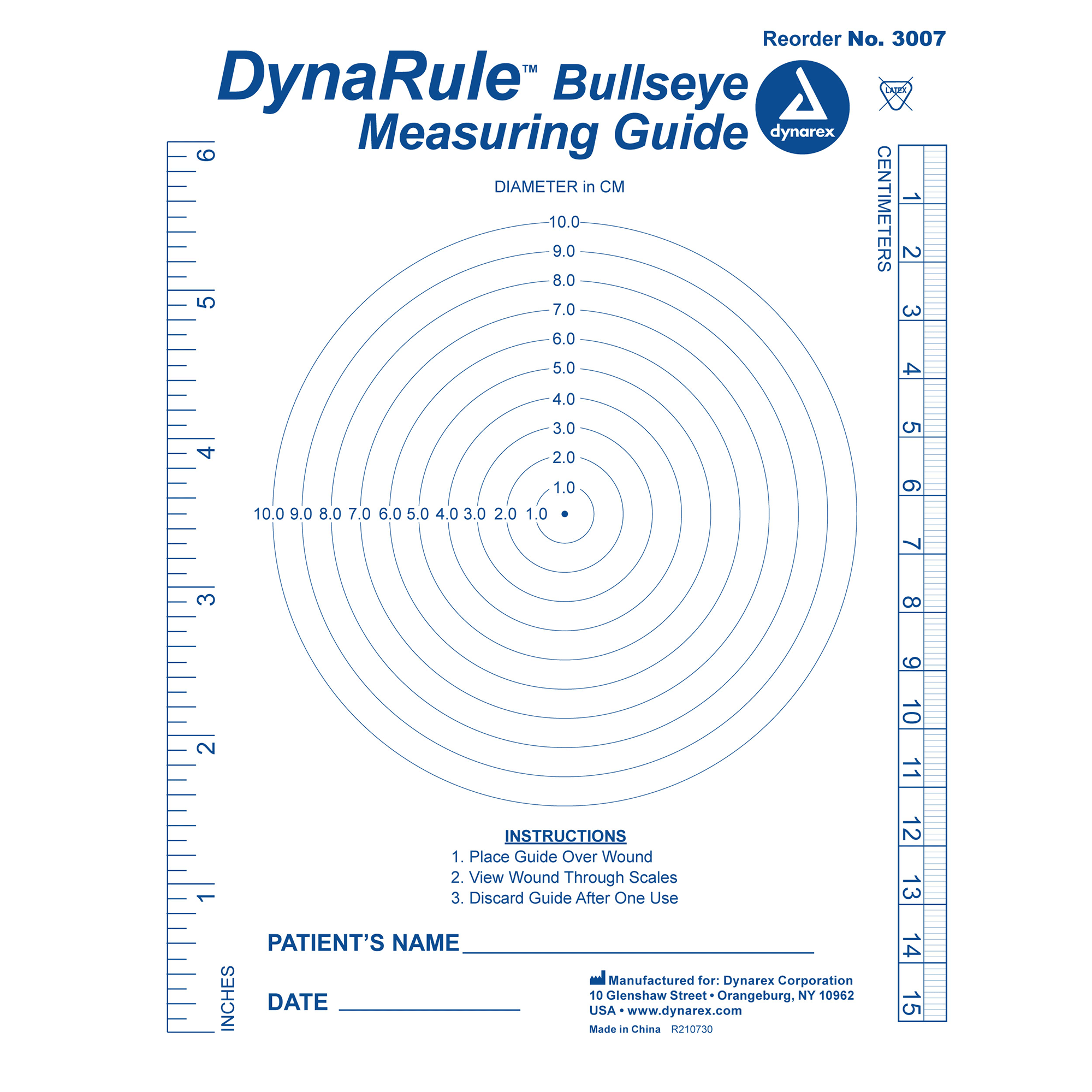 DynaRule Bullseye Measuring Guide - 250 pcs per Box/5 Boxes per Case
