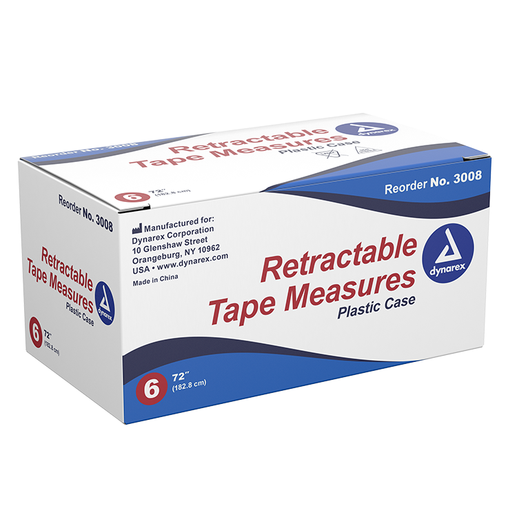 Retractable Tape Measure, 72", 24/6/cs - 24 pcs per Box/6 Boxes per Case