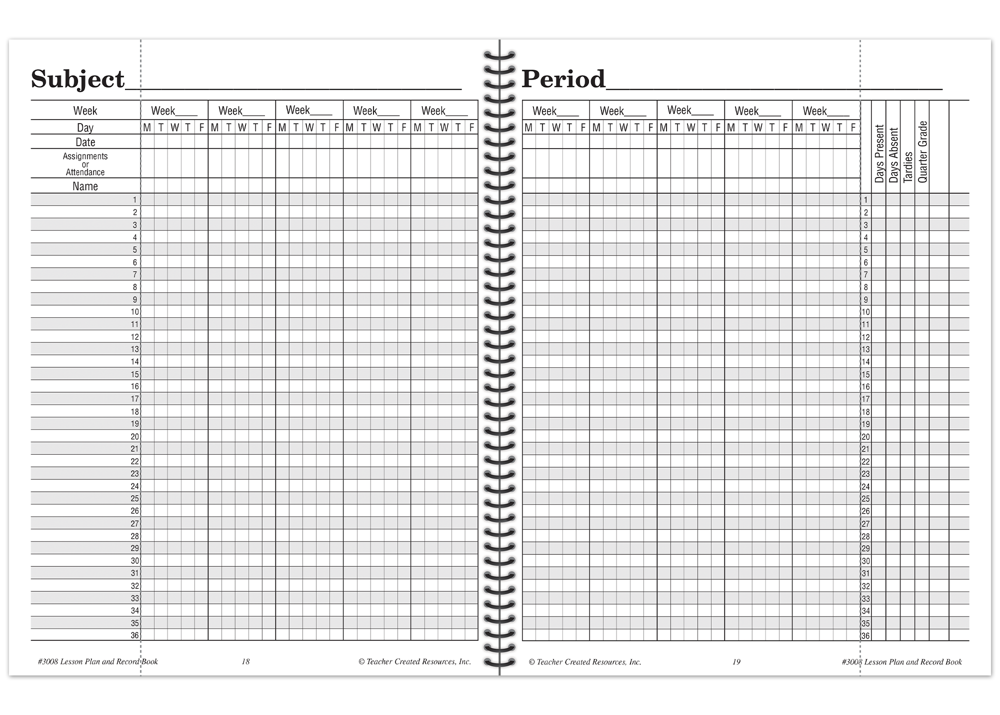Lesson Plan and Record Book