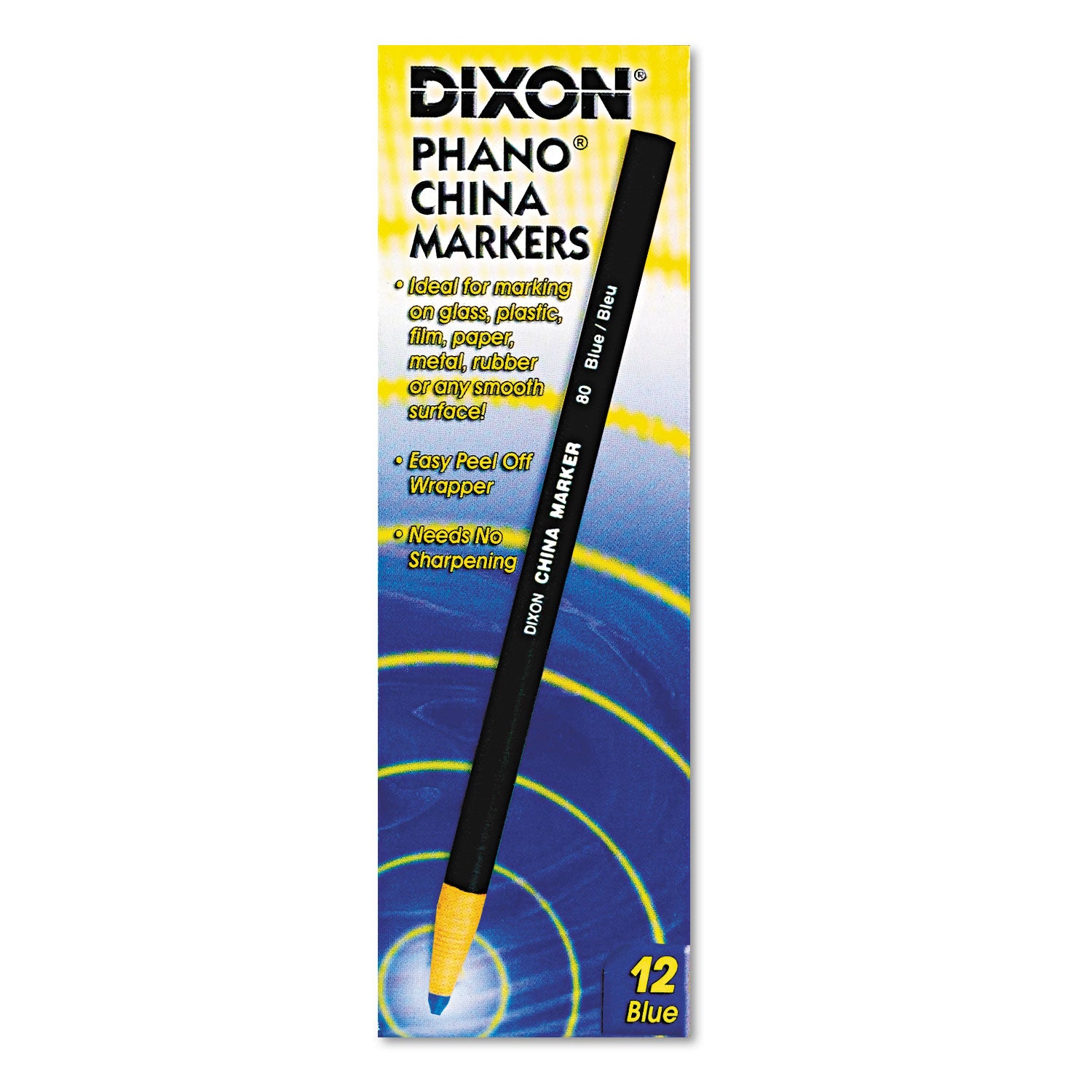 Phano China Markers, Blue, Pack of 12