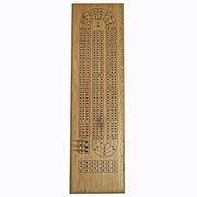 Cribbage - Board  &  Pegs 3 Track Oak With Natural Finish