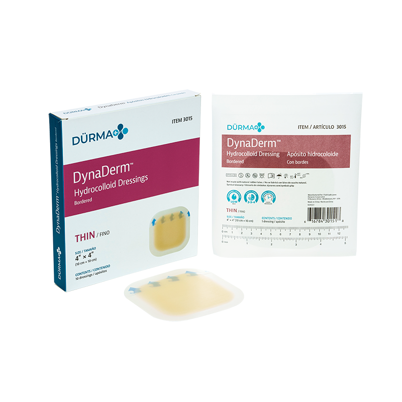 DynaDerm - Hydrocolloid Dressing - Thin, 4" x 4" - 10 pcs per Box/12 Boxes per Case