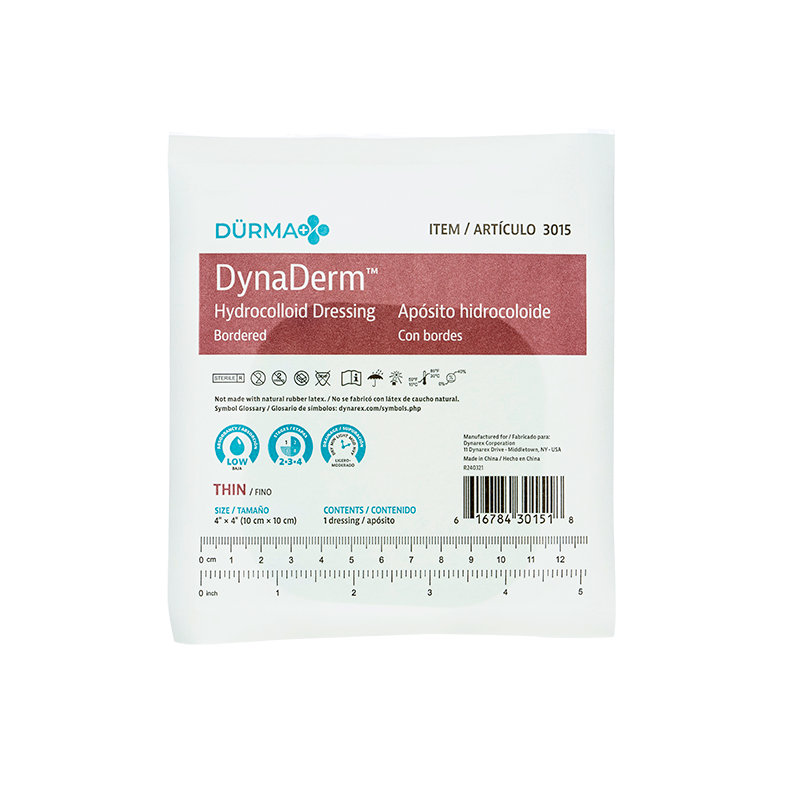 DynaDerm - Hydrocolloid Dressing - Thin, 4" x 4" - 10 pcs per Box/12 Boxes per Case