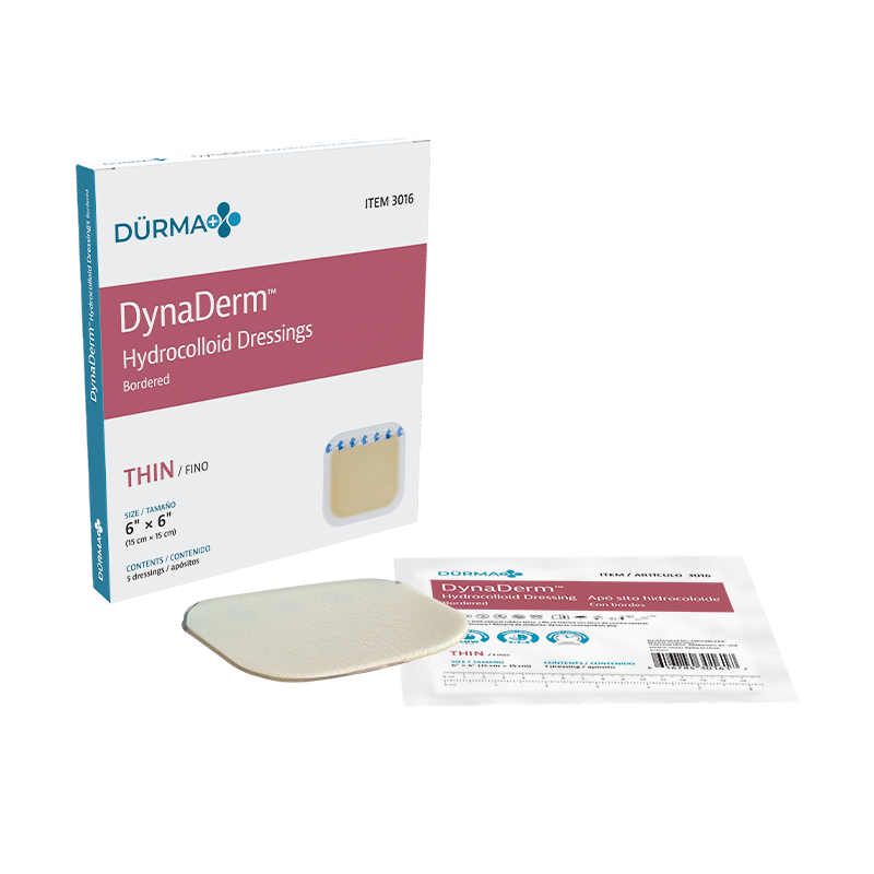 DynaDerm - Hydrocolloid Dressing - Thin, 6" x 6" - 5 pcs per Box/12 Boxes per Case
