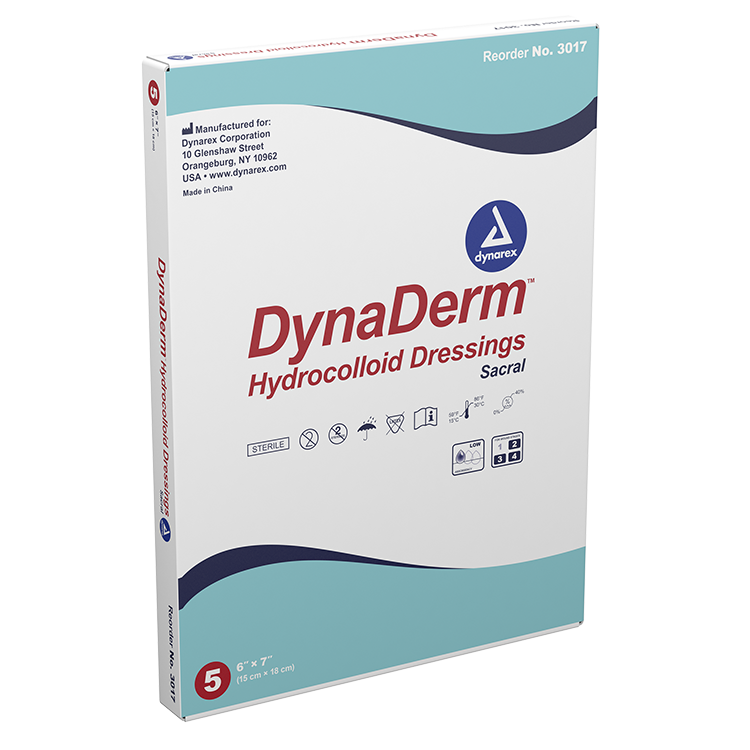 DynaDerm - Hydrocolloid Dressing - Sacral, 6" x 7" - 5 pcs per Box/12 Boxes per Case